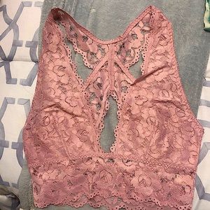 Pink lace bralette